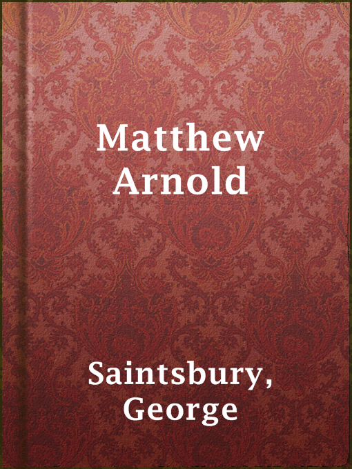 Cover image for Matthew Arnold